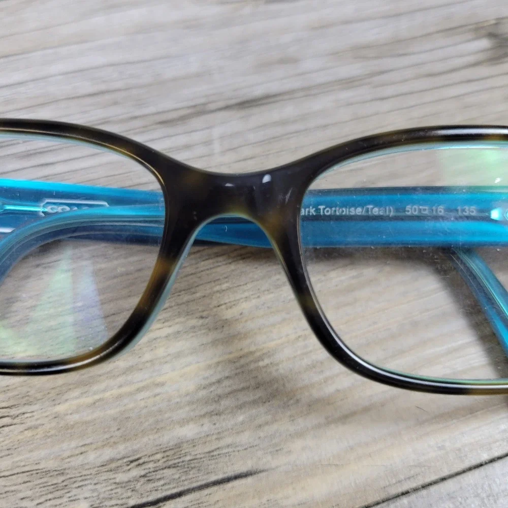 Coach Eyeglasses Frames HC 6040 Brooklyn 5116 Dark Tortoise Teal Women 50-16-135